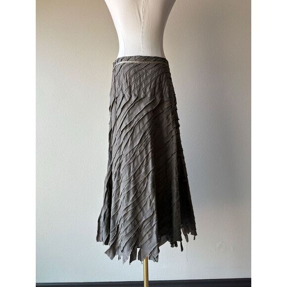 ideology y2k moss green ruffle fairy a-line maxi skirt - Picture 3 of 6